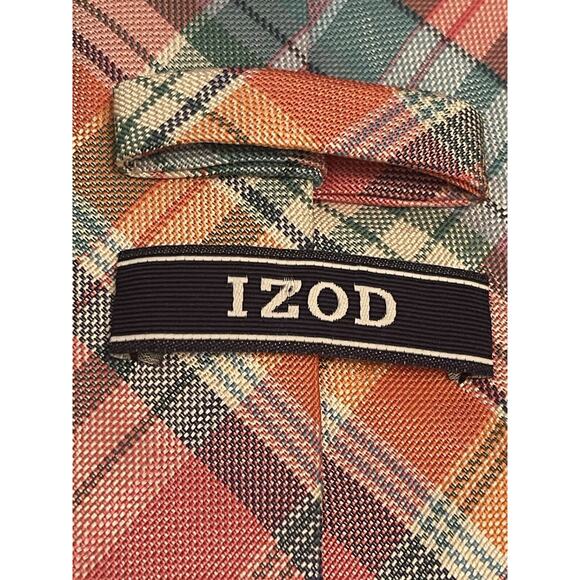 Izod Pink Green Blue 100% Polyester Men’s Neck Tie Made In China - Picture 8 of 9